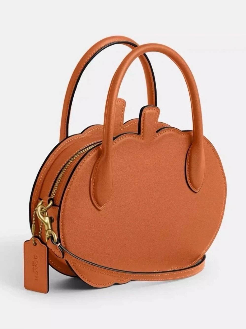 NWT Coach Pumpkin Bag Brass/Faded Orange CU868